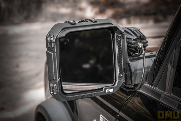 Genesis Series Aluminum Rearview Mirror Rain Shield Frame （17-24 Jeep Wrangler JL / JT）