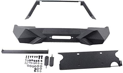 Z8 Front Bumper with Winch Plate Compatible with Wrangler JK (2007-2018) - Heavy Duty Black Textured Manganese Steel Construction, Perfect for On and Off-Road Use