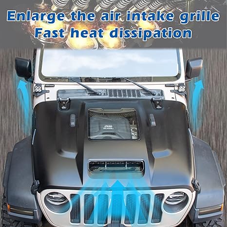 Space Capsule Hood The Replacement Hood (07-18 Jeep Wrangler JK / 18-24 JL JLU /  20-23 Gladiator JT Not for Mojave&392 Model)