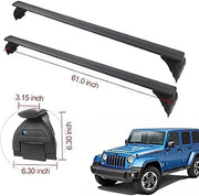 Roof Rail Rack Cross Bars Luggage Carriers (07-23 Jeep Wrangler JK JL Gladiator JT 4 DOOR)