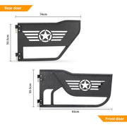 Five Star Logo Tubular Half 4-Doors with Side View Mirror (07-18 Jeep Wrangler JK JKU)