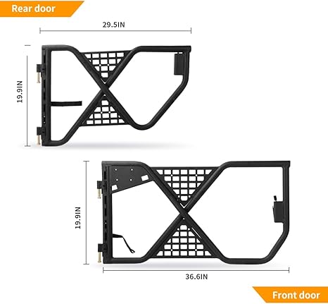 Steel Tubular Half Doors X Tactical Style Offroad Trail Doors (07-18 Jeep Wrangler JK)