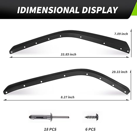 4 PCS Fender Flares Compatible with 2018-2023 Jeep Wrangler JL & JLU Unlimited Rubicon,2021-2024 Jeep wrangler Willys 4XE, Rubicon 4XE, Rubicon X 4XE,Off-road Widened Wheel Fenders