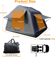 Rooftop Overland Water Camping Inflatable Waterproof Multifunctional Tent With Ladder (SUV / Jeep / Bronco Off-Road Vehicle)