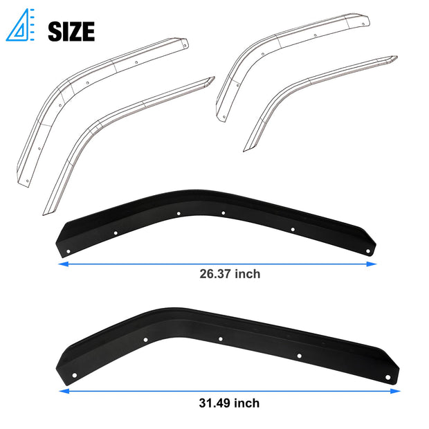 Front & Rear Fender Flares Compatible with 2020-2023 Jeep Wrangler Gladiator JT Sport & Willys, Off-Road Wheel Flares Liner 4 PCS