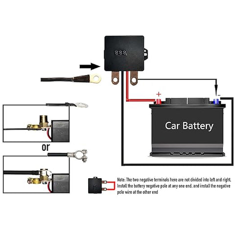 Remote Battery Disconnect Switch, DC12V 250A Wireless Remote Control Anti  Theft Upgraded Kill Switch for Car, Prevent Battery Drain Battery Shut Off