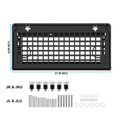 Metal Tailgate Tactical Molle Panel Double Layer Tailgate Table Foldable Rear Cargo Shelf (07-18 Jeep Wrangler JK JKU & 18-22 JL JLU)