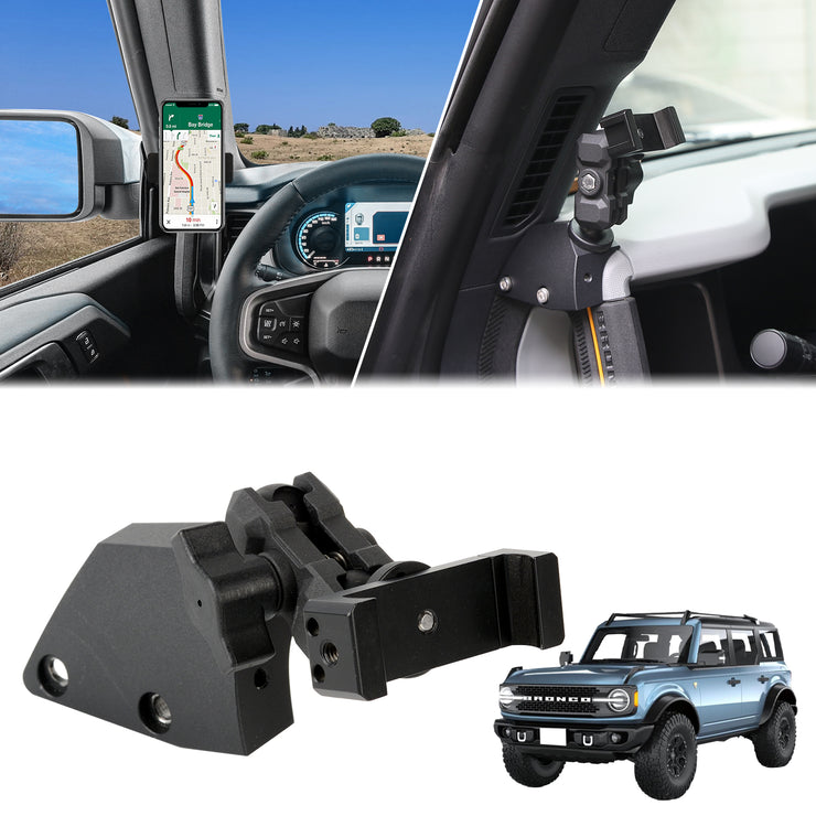 Dashboard Left Side Adjustable Phone Holder Mount (21-23 Ford Bronco)