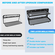 Metal Tailgate Tactical Molle Panel,Double Layer Tailgate Table Foldable Rear Cargo Shelf Compatible with Jeep Wrangler 2007-2018 JK JKU & 2018-2022 JL JLU