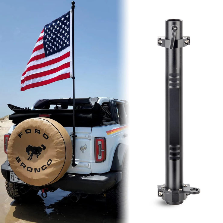 Antenna Mount Flagpole Holder Flagpole Bracket Multi-Function Tailgate Hinge Mount (21-23 Ford Bronco)