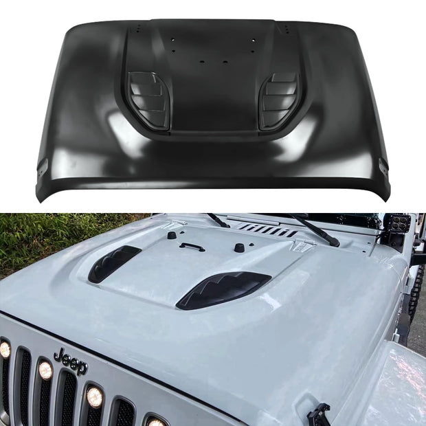 Vented Heat Dispersion Hood Compatible with Jeep Wrangler JK JKU 2007-2018, 10th Anniversary Edition - Jeep Metal Replacement Hood Accessory