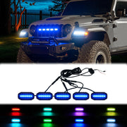 5PCS RGB Exterior Grill Lights Remote APP Control Adjustable Atmosphere Lights(24-25 Jeep Wrangler JL JLU JT)