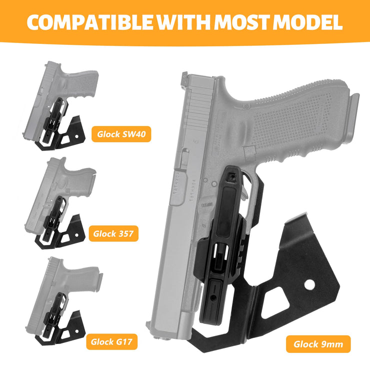 Center Console Metal Gun Holder for Double Stack Glock 9mm/SW40/357 Pistols (18-24 Jeep Wrangler JL & Gladiator JT)