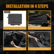 600D Oxford Fabric Windshield Ice Snow Frost Cover with Side Mirror Cover and Reflective Strips (18-24 Jeep Wrangler JL JLU & 20-24 Jeep Gladiator JT)