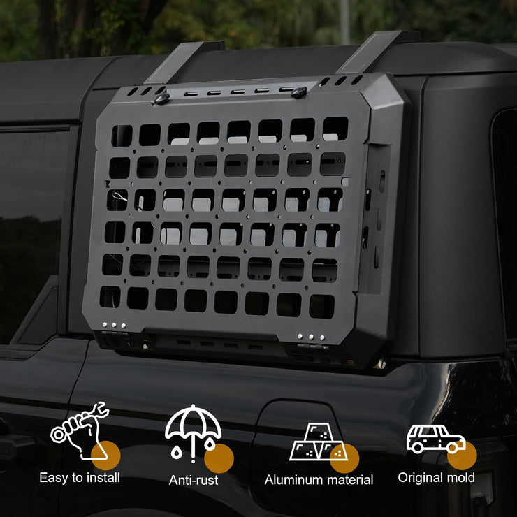 Rear Window Storage Panel Kit Modular Tactical Molle Platform (21-24 Ford Bronco 4 Doors)