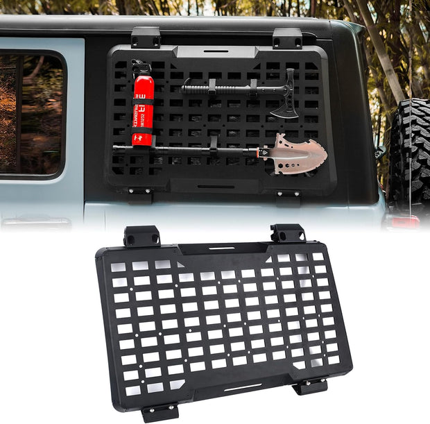 Rear Window Molle Panel Modular Storage Panel System Rear Window Protective Decoration (18-23 Jeep Wrangler JL 4 Doors)