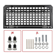 Tailgate TableTailgate Molle Panel Foldable Cargo Shelf Aluminum Alloy Storage Shelf (07-24 Jeep Wrangler JK JKU JL JLU, Not Fit JK Models with Stock Subwoofer)