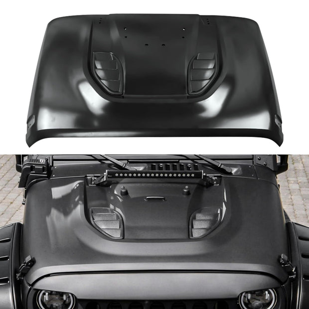 Vented Heat Dispersion Hood Compatible with Jeep Wrangler JK JKU 2007-2018, 10th Anniversary Edition - Jeep Metal Replacement Hood Accessory