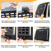 Rear Window Molle Panel Modular Storage Panel System Rear Window Protective Decoration (18-23 Jeep Wrangler JL 4 Doors)