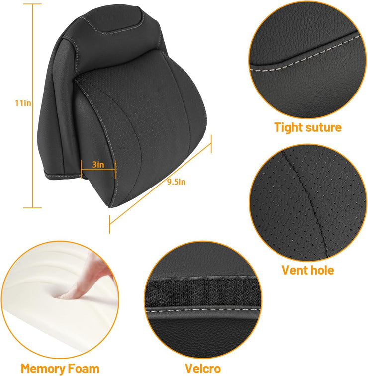 Grey  Softness Driver Front Seat Headrest Pillow 100% Memory Foam and Breathable Cover (18-24 Jeep Wrangler JL 4 Door)