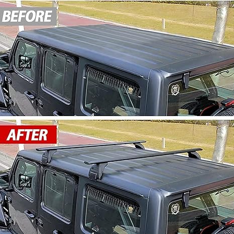 MAIKER Roof Rail Rack Cross Bars Kayak Luggage Carriers Compatible with 2007-2023 Jeep Wrangler JK JL Gladiator JT 4 Door