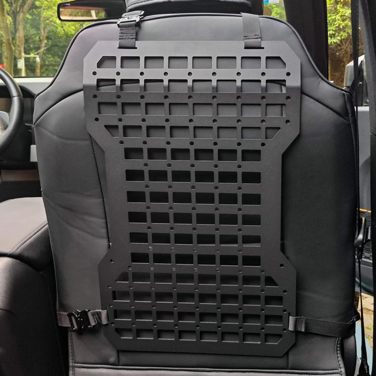 2pcs Tactical Rigid Molle Aluminum Insert Panel Seat Back Organizer Modular Platform with 4 Storage Bags and 10 Fastening Tape (21-23 Ford Bronco Accessories)