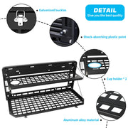 Metal Tailgate Tactical Molle Panel Double Layer Tailgate Table Foldable Rear Cargo Shelf (07-18 Jeep Wrangler JK JKU & 18-22 JL JLU)