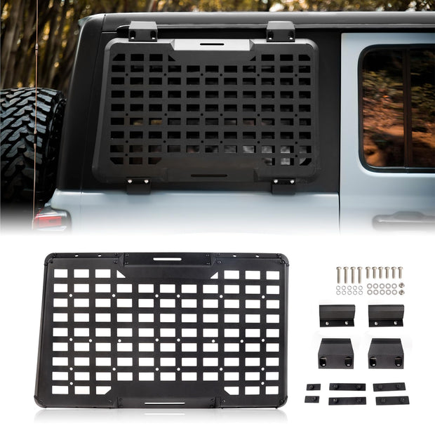 Rear Window Molle Panel Modular Storage Panel System Rear Window Protective Decoration (18-23 Jeep Wrangler JL 4 Doors)