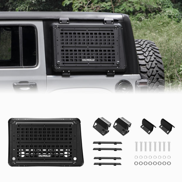 Rear Side Window MOLLE Panel - Tactical Modular Storage for Tools MOLLE Accessories, Rear Window Storage Panel Kit Compatible with Jeep Wrangler JL 2018-2024, Driver Side