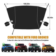 600D Windshield Snow Ice Shade Waterproof Sun Cover (21-24 Ford Bronco 2/4 doors)