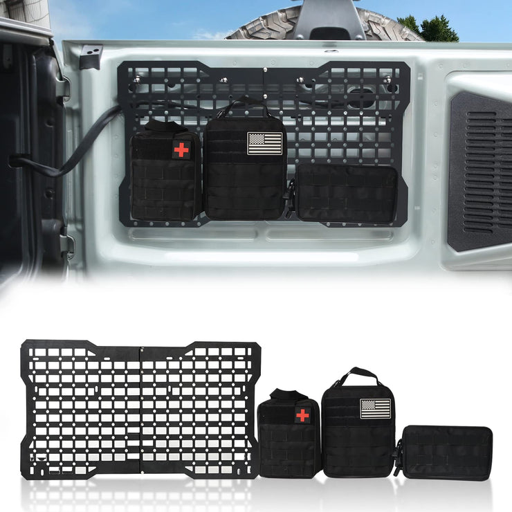 Tailgate Molle Panel / Tactical Panel with 3 Detachable Molle Pouch (21-24 Ford Bronco)