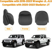 2pcs Grey  Softness Driver Front Seat Headrest Pillow 100% Memory Foam and Breathable Cover (18-24 Jeep Wrangler JL 4 Door)