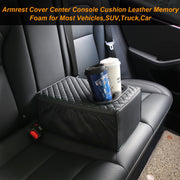 Universal Car Rear Seat Armrest 2 Row Console Box with Cup Holder Backseat Arm Rest Console Box Second Row Rear Central Armrest Box(Black-Double Pockets)