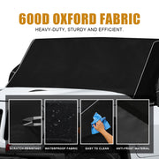 600D Oxford Fabric Windshield Snow Frost Cover with Side Mirror Cover and Reflective Strips (07-2018 Jeep Wrangler JK)