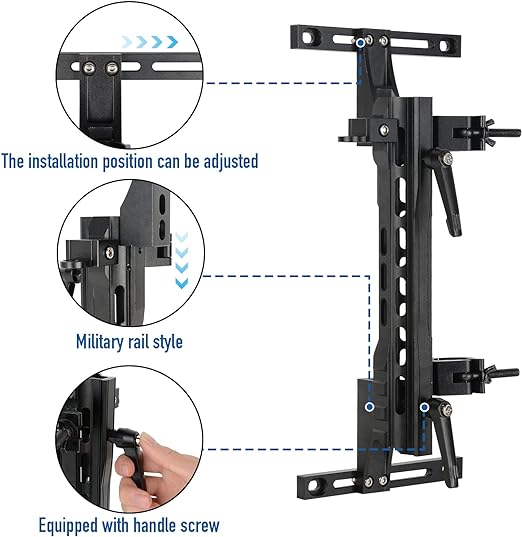 Flag Mount Antenna Mount & Tailgate Hinge Mount Single Flag with Military Shovel Holder Flag Pole Mount & CB Antenna Holder (21-22 Ford Bronco)