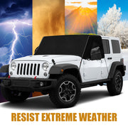 600D Oxford Fabric Windshield Snow Frost Cover with Side Mirror Cover and Reflective Strips (07-2018 Jeep Wrangler JK)