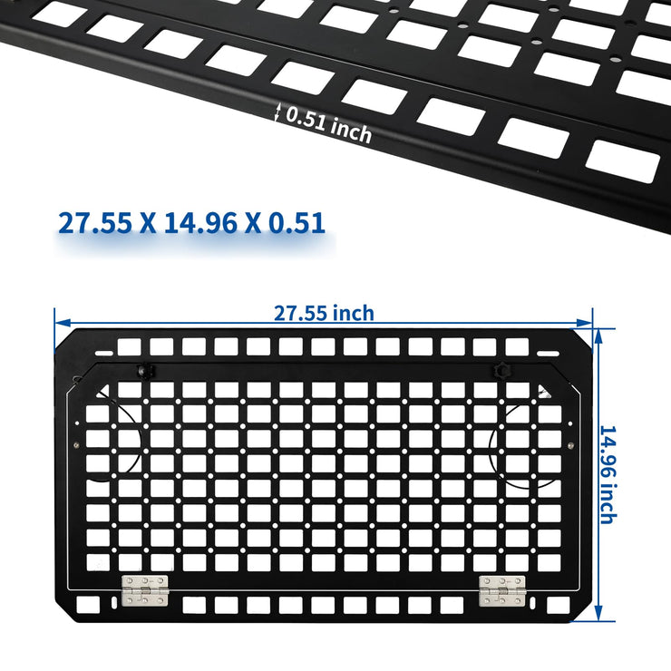 Tailgate Table Foldable Rear Cargo Shelf Tactical Molle Panel (21-23 Ford Bronco, Not Sport)