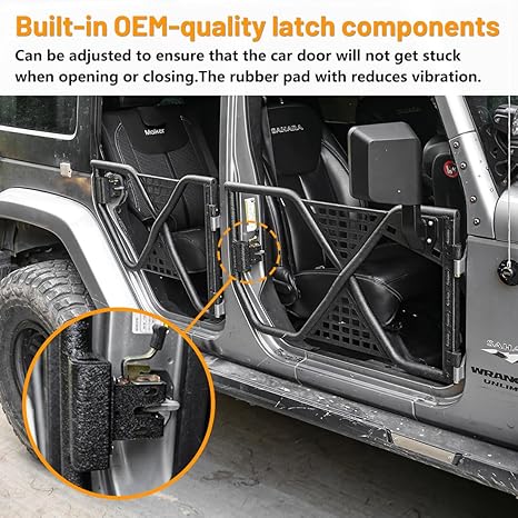 Steel Tubular Half Doors X Tactical Style Offroad Trail Doors (07-18 Jeep Wrangler JK)