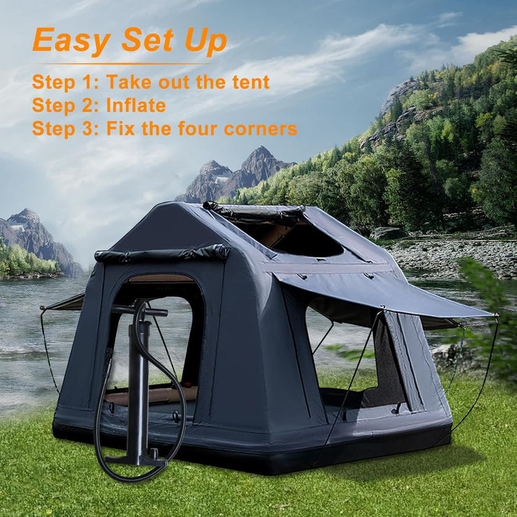 Rooftop Overland Water Camping Inflatable Waterproof Multifunctional Tent With Ladder (SUV / Jeep / Bronco Off-Road Vehicle)