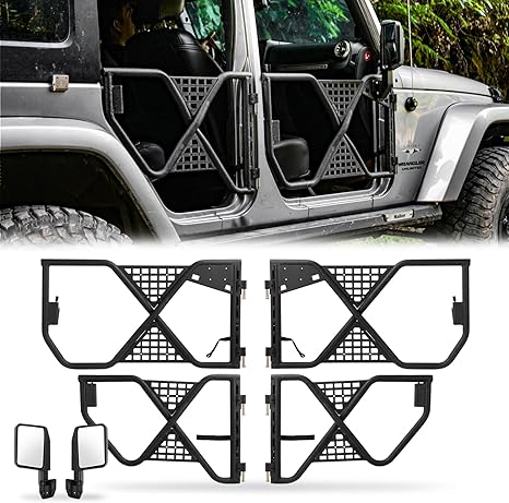 Steel Tubular Half Doors X Tactical Style Offroad Trail Doors (07-18 Jeep Wrangler JK)