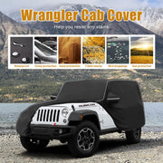 Waterproof 600D Oxford Full Cover Protect from Sunshine, UV, Snow, Rain, Wind, Scratch Resistant(07-24 Jeep Wrangler JK JL)