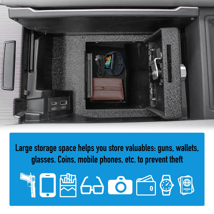 Central Console Safety Box (Toyota Sienna 21-23, and is Applicable to The Double-Layer Lockable Gun Box of Sedan SUV Van Truck and Automobile)