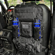 MAIKER Molle Seat Back Organizer Full Webbing Pad with 2-piece Water Bottle Bags Universal Tactical Car Back Seat Organizer Bag 3-piece Vehicle Organizers Panel Storage Bag with Multi-Pocket