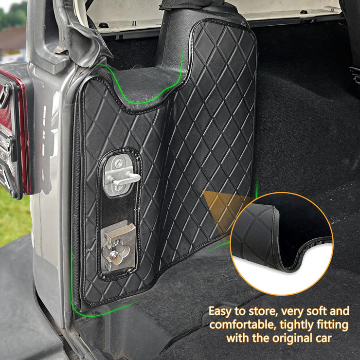 Trunk Protective PU Leather case Cargo Sidewall Protector 1pc(11-17 Jeep Wrangler JK, fit The subwoofer on The Right Side)