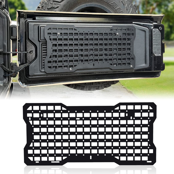 Tailgate Tactical Panel for Wrangler Tailgate Tool Kit/JL Organizer Racks Compatible with Jeep Wrangler 2007-2022 JK JKU & 2018-2022 JL JLU (1 PCS,Aluminum Alloy)