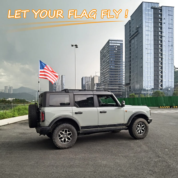 Antenna Mount Flagpole Holder Flagpole Bracket Multi-Function Tailgate Hinge Mount (21-23 Ford Bronco)