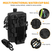 Tactical Vehicle Seat Back Storage Bag with 5 Removable Molle Bags, Dual Water cup bags 4 Different Sizes of Multi-Pocket Management Panel Storage Bags for All Vehicles