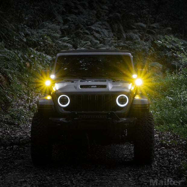 Genesis Series Aluminum High Low Beam Switchable A-Pillar Spotlight (07-24 Jeep Wrangler JK)