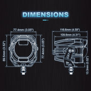 Genesis Series Aluminum High Low Beam Switchable A-Pillar Spotlight (07-24 Jeep Wrangler JK)