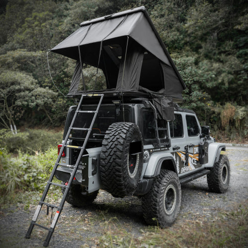 Roof Top Tent Hardshell Rooftop Tent For Van Jeep SUV Truck Car Overland Tent Camping for 2-3 Person( With Ladder)